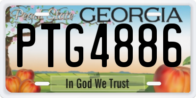 GA license plate PTG4886