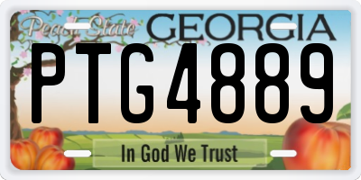 GA license plate PTG4889