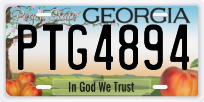 GA license plate PTG4894