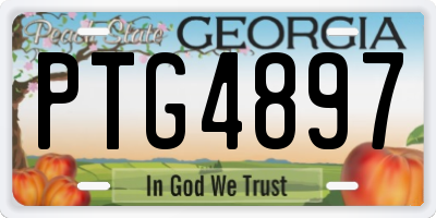 GA license plate PTG4897