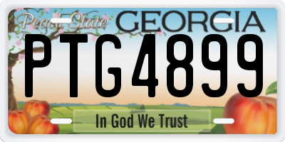 GA license plate PTG4899