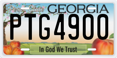 GA license plate PTG4900