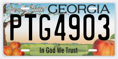 GA license plate PTG4903