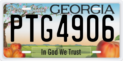 GA license plate PTG4906