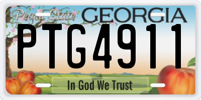 GA license plate PTG4911