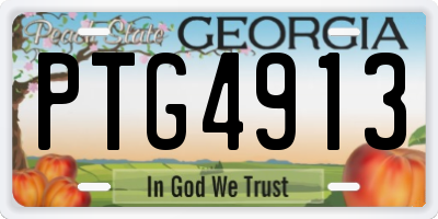 GA license plate PTG4913