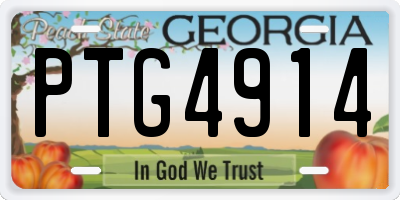GA license plate PTG4914
