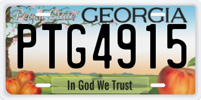 GA license plate PTG4915