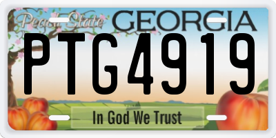 GA license plate PTG4919