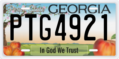 GA license plate PTG4921