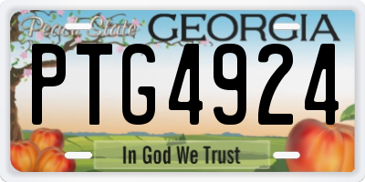 GA license plate PTG4924