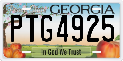 GA license plate PTG4925