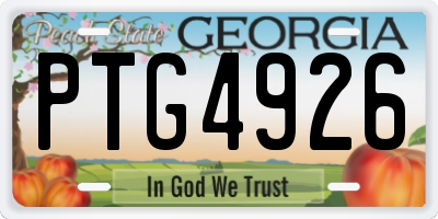 GA license plate PTG4926