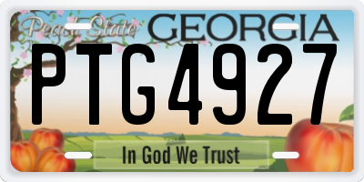 GA license plate PTG4927