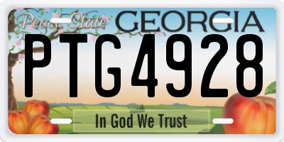 GA license plate PTG4928