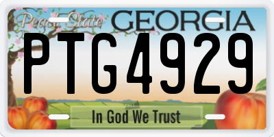 GA license plate PTG4929