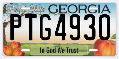 GA license plate PTG4930