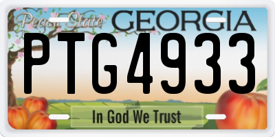 GA license plate PTG4933