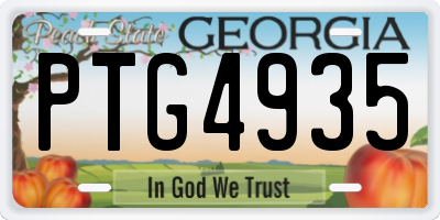 GA license plate PTG4935