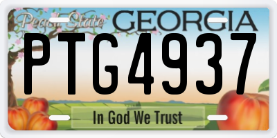 GA license plate PTG4937