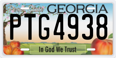 GA license plate PTG4938
