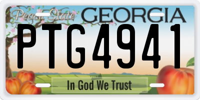 GA license plate PTG4941