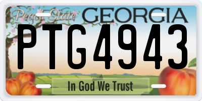 GA license plate PTG4943