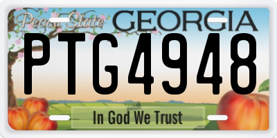 GA license plate PTG4948