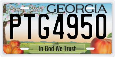 GA license plate PTG4950