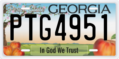 GA license plate PTG4951