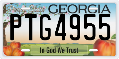 GA license plate PTG4955