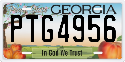 GA license plate PTG4956