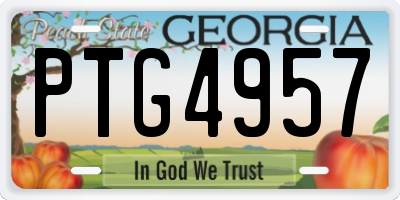 GA license plate PTG4957