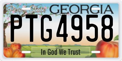 GA license plate PTG4958