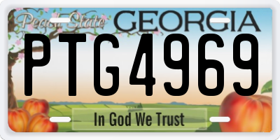 GA license plate PTG4969