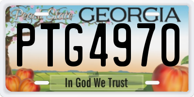 GA license plate PTG4970