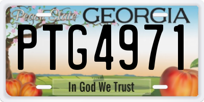 GA license plate PTG4971