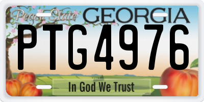 GA license plate PTG4976