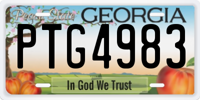 GA license plate PTG4983