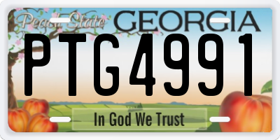 GA license plate PTG4991