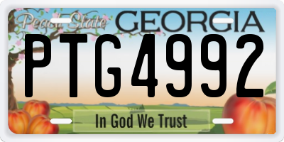 GA license plate PTG4992