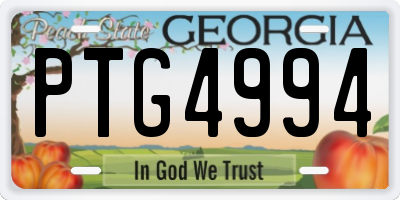 GA license plate PTG4994