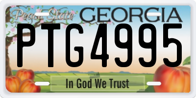 GA license plate PTG4995