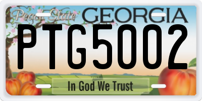 GA license plate PTG5002