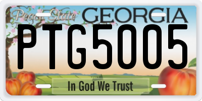 GA license plate PTG5005