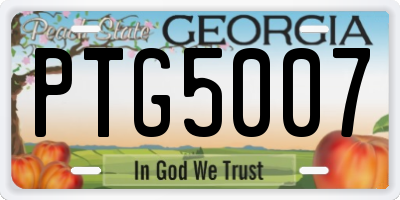 GA license plate PTG5007