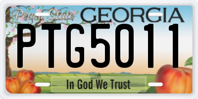 GA license plate PTG5011