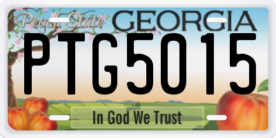 GA license plate PTG5015