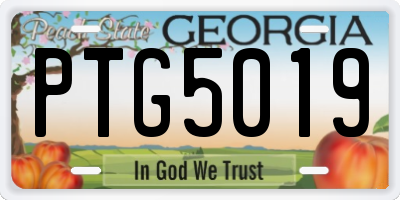 GA license plate PTG5019