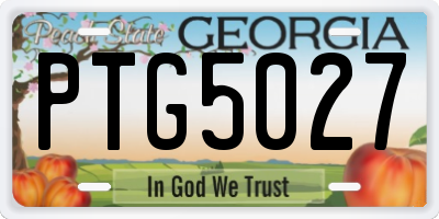 GA license plate PTG5027